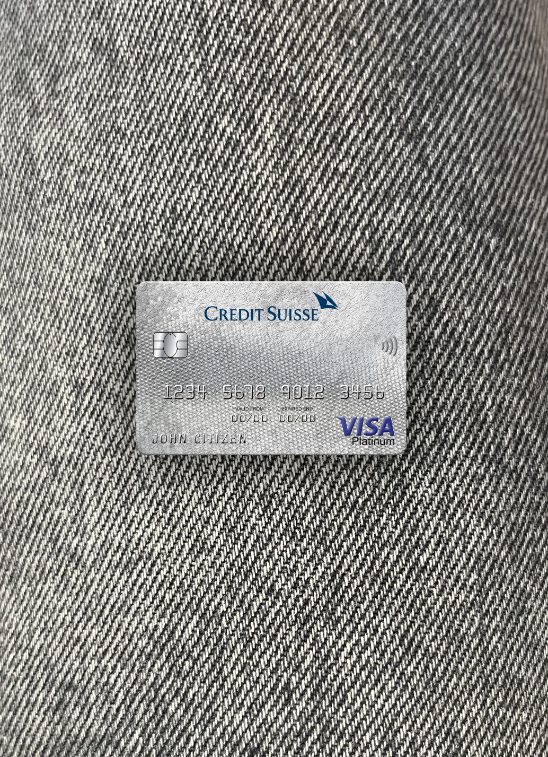 Download Switzerland Credit Suisse bank visa platinum card photolook front Photoshop template